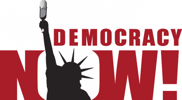 Democracy Now logo.
