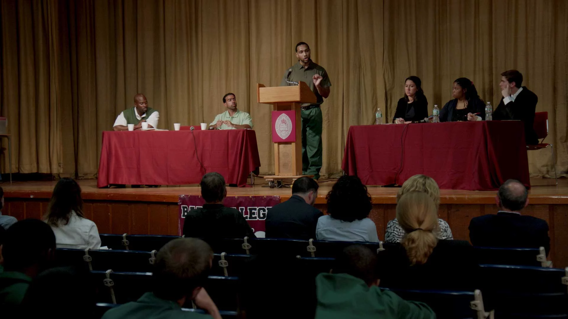 Bard Prison Initiative (BPI) Debate Union defeats Harvard University in September 2015. Photo: Skiff Mountain Films