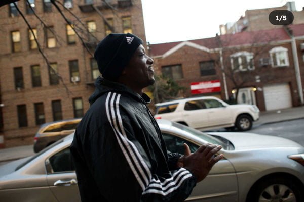 Jule Hall walks through Sunnyside, Queens, his neighborhood. Photo Credit Ted Alcorn
