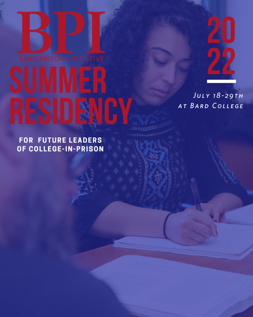 BPI Summer Residency for Future Leasers of College-in-Prison (Female student writing on paper)