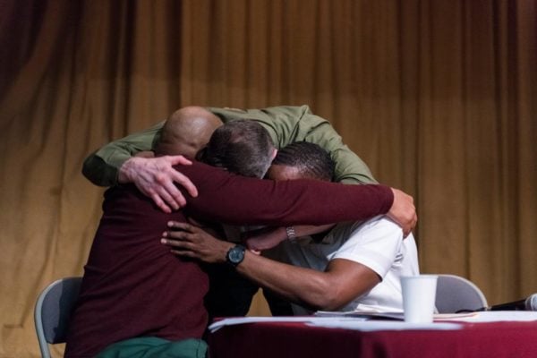 The Bard Prison debate reacts to defeating the Cambridge University debate team at Eastern Correctional Facility