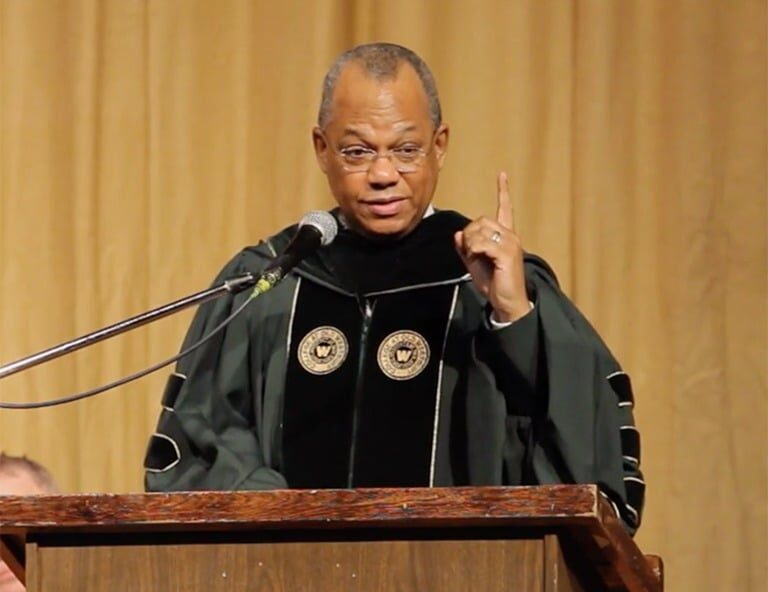 Reverend Calvin O. Butts III at BPI commencement.