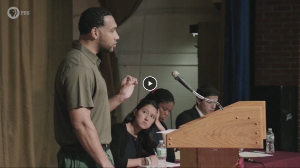 The debate team at the Bard Prison Initiative, which offers free college in New York prisons, made international news when it beat Harvard four years ago. Here is a first glimpse of the competition, from a new PBS documentary, "College Behind Bars." Photo: PBS