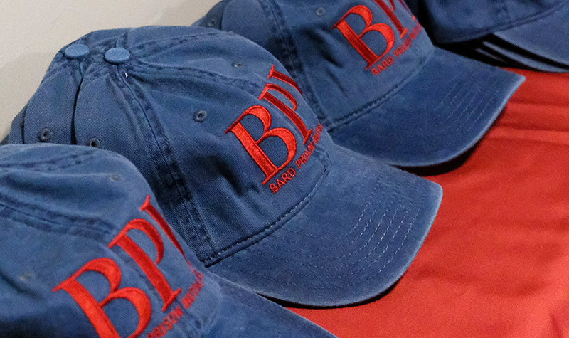 BPI embroidered denim hat.