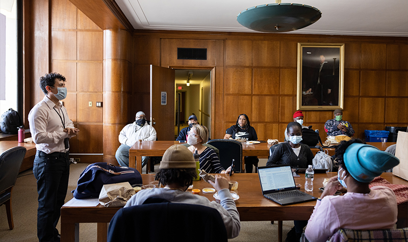 A classroom in the Brooklyn Public Library.