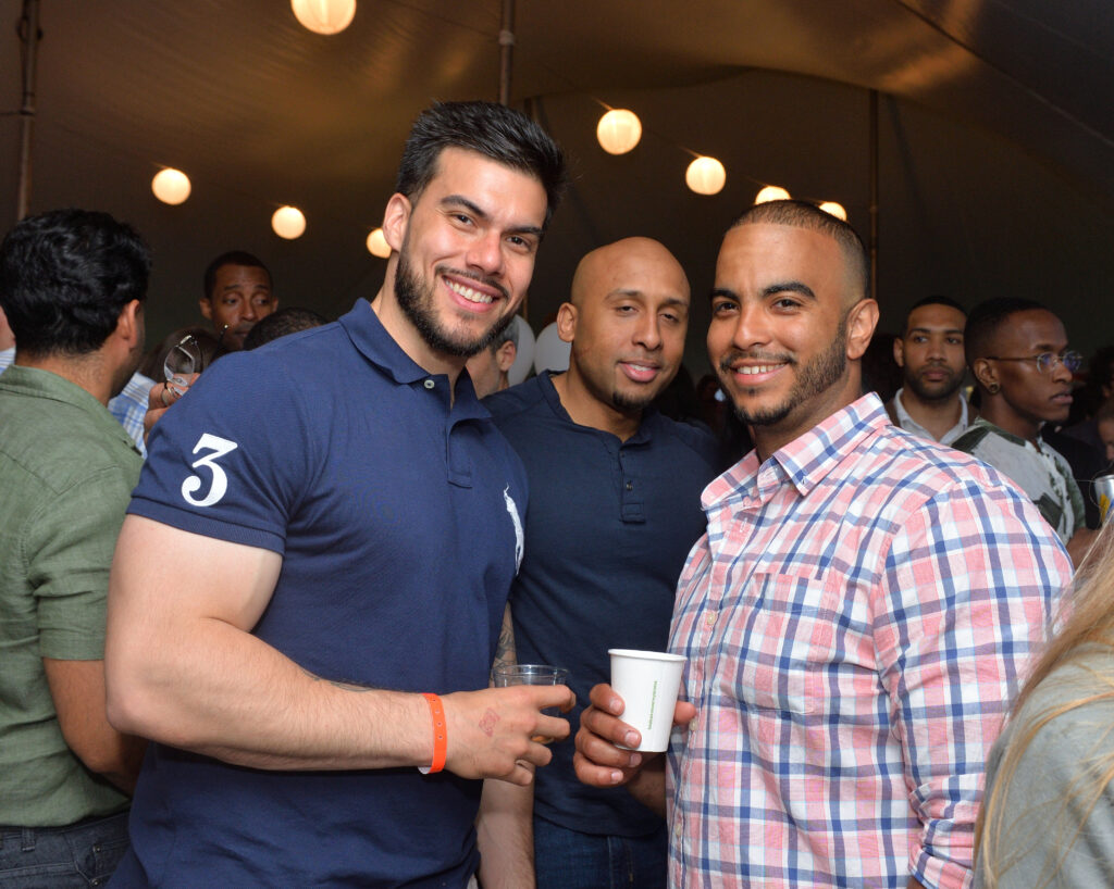 Alumni socializing at an event.