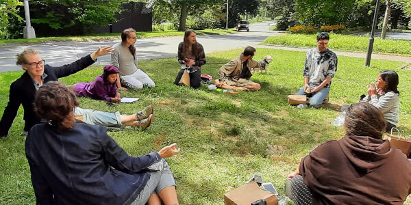 Outdoor BardBac class on Annandale campus.
